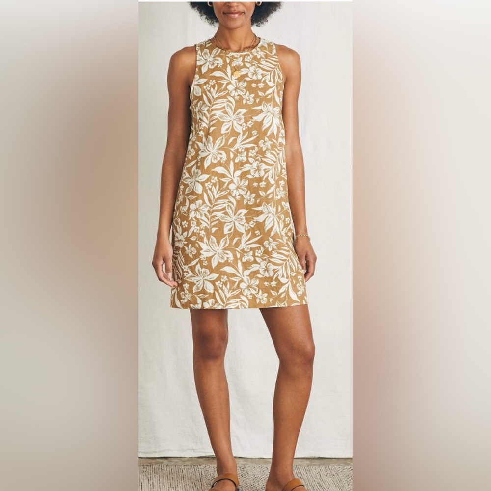 Faherty Carini Dress - M - Bronze Sky Coast Floral